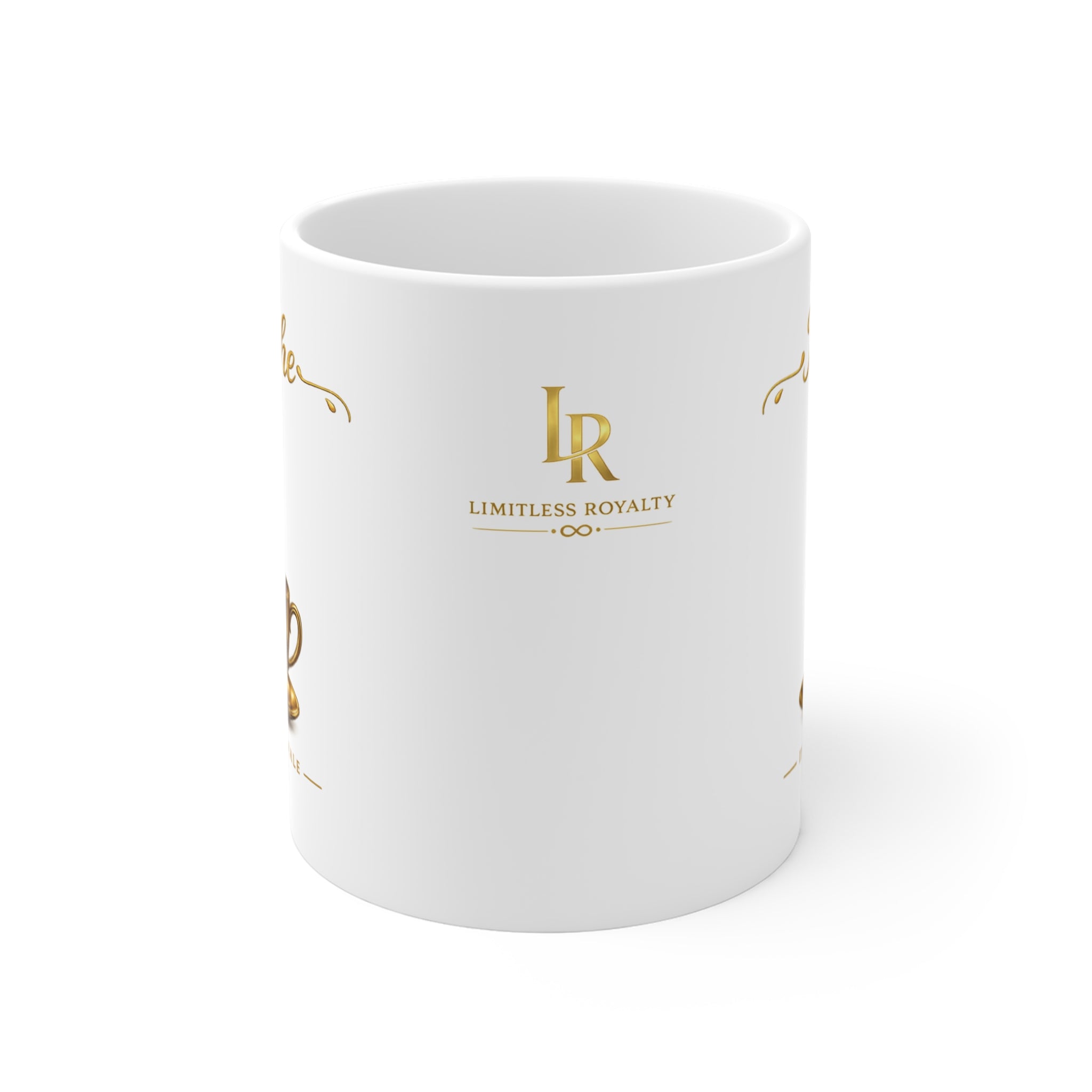 Breathe Coffee Mug – 11oz Inspirational Gold Tea Cup Design (Inhale • Exhale)
